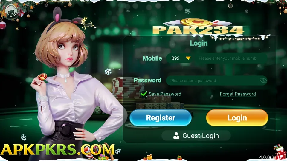 PAK234 game login screen