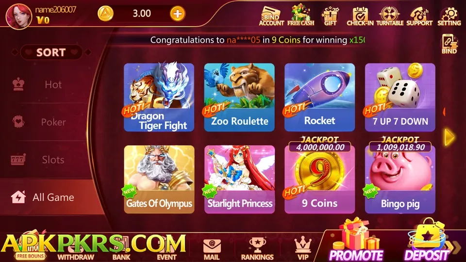 Geely Slots game lobby screen
