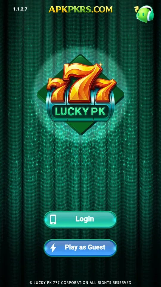 Lucky PK777 game login screen