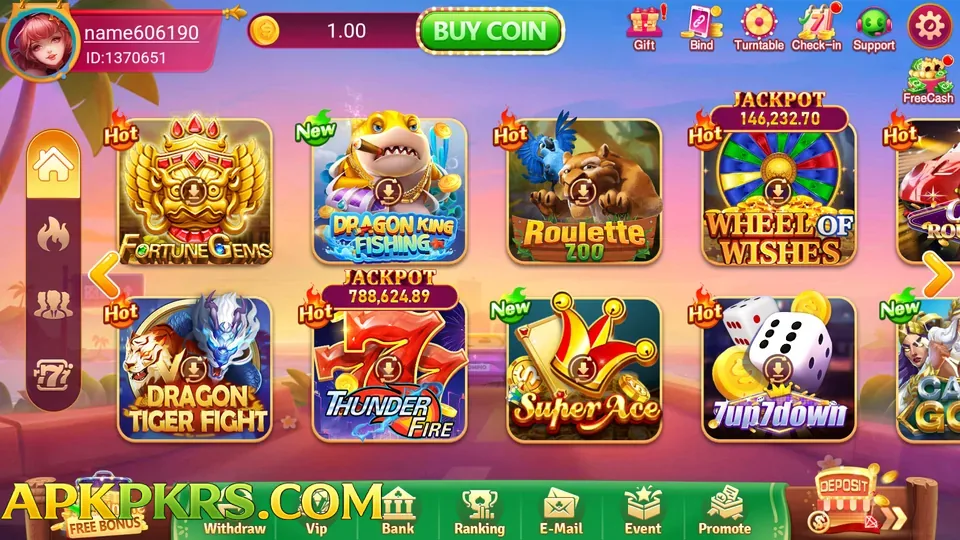 PK68 game lobby screen