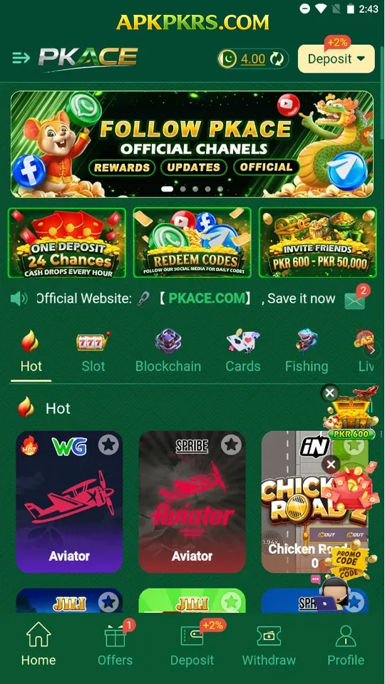 PKACE game lobby screen