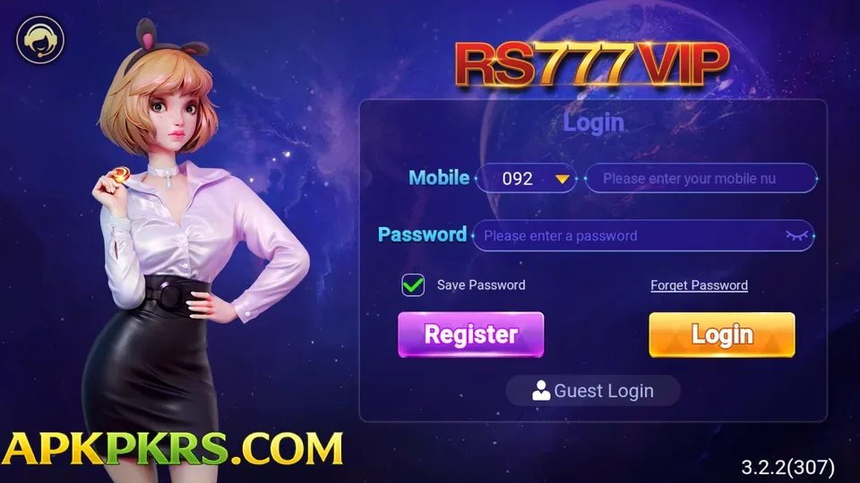 RS777 game login screen
