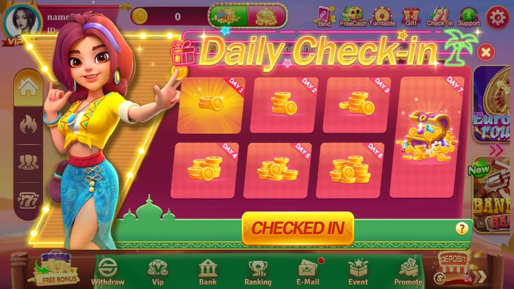 Lucky PKR Game Download Pakistan daily check-in activity feature