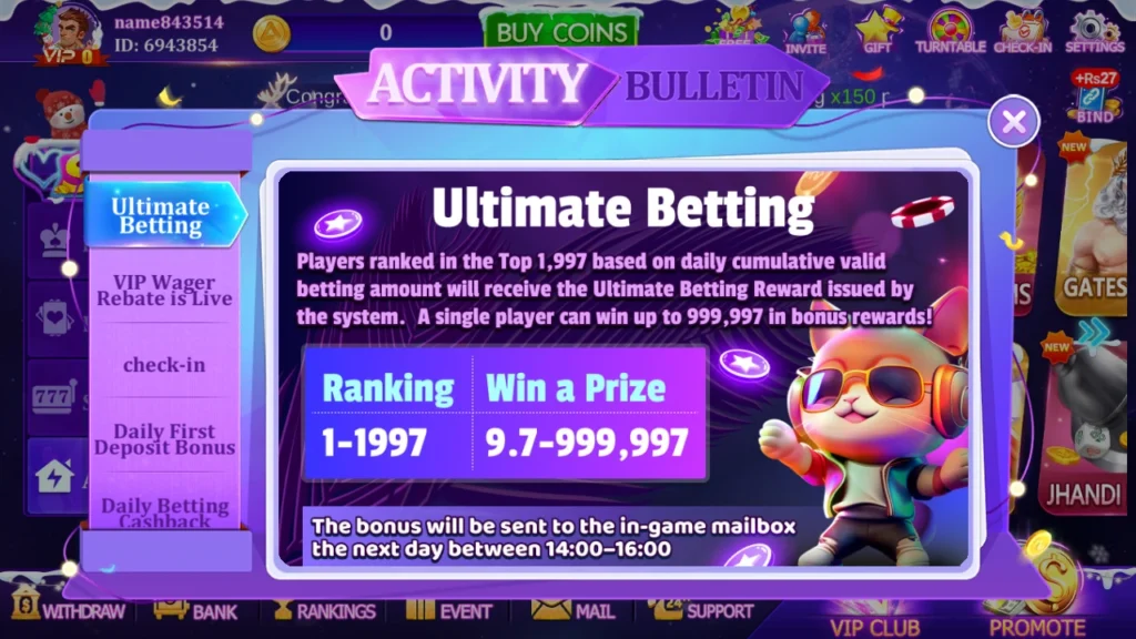 Lucky97 Game APK bonus and event activity