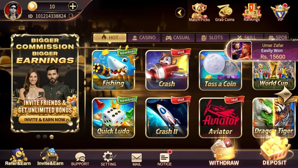 Royal X Casino APK game lobby and bonus features
