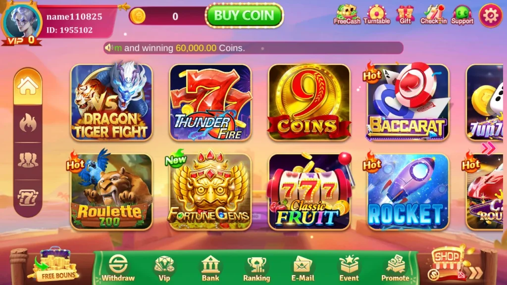 Luckyi8 Game homepage showing slot games, Dragon Tiger, Baccarat, Rocket, and bonus features